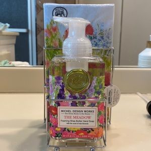 Brand new Michel design works soap and napkin set